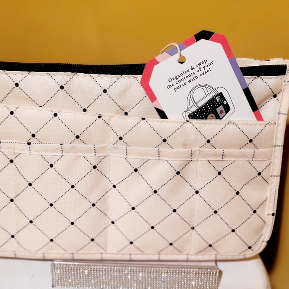 Perica Quilted Organizer Bag in Cream and Black Dot - Picture 4 of 8